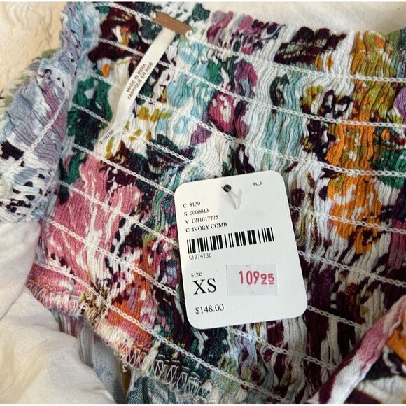 NWT Free People Ivory/Multi Colored Kahlo Printed Set Size XS - Picture 8 of 10